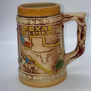 Vintage Texas Ceramic Stein 
